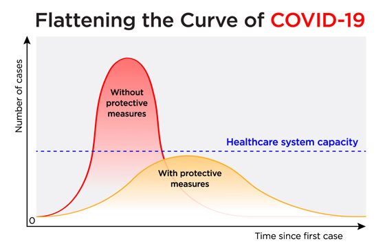 Flatten the Curve Corona Virus Covid-19 Button Pin 1.25