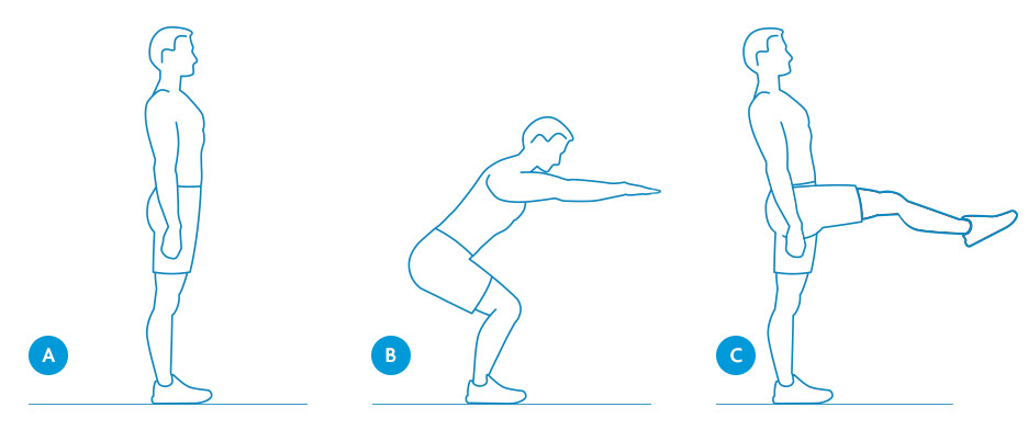 Le <em>squat</em> et le coup de pied