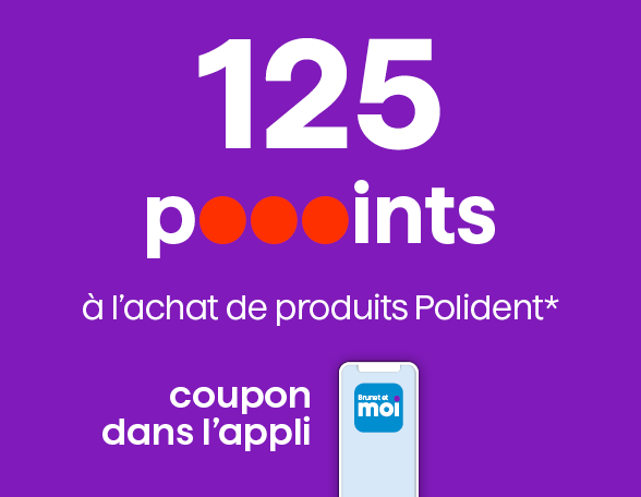 125 poooints &agrave; l&rsquo;achat de produits Polident*